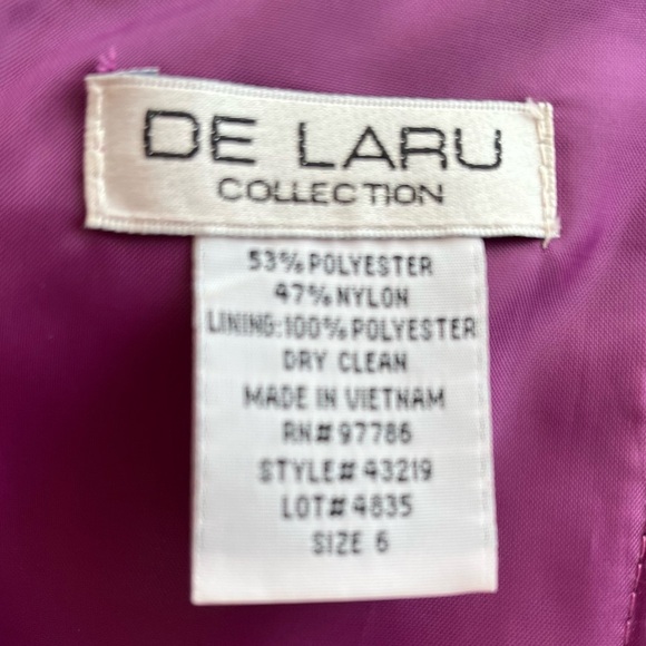 DE LARU Purple Iridescent Strapless Dress size 6 pre own good condition - Picture 3 of 3